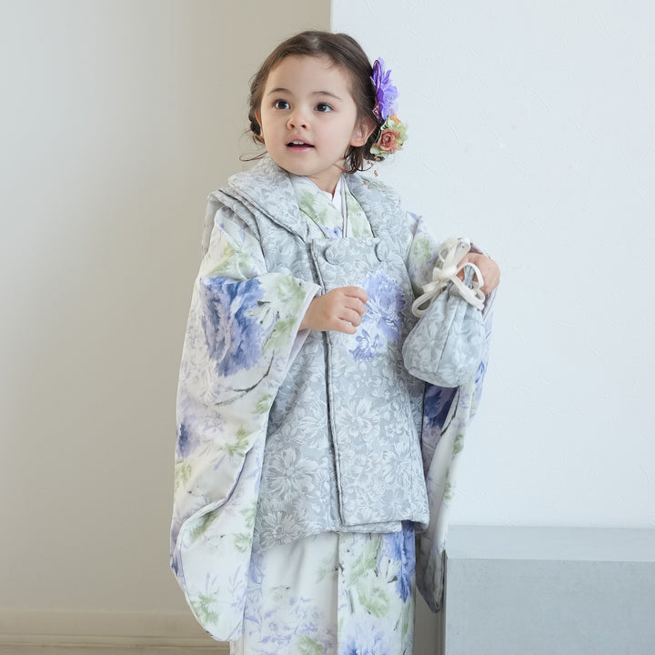 JILLSTUART 七五三 3歳　着物被布　６点セット　美品 レンタル】七五三 3歳 着物 女の子 JILLSTUART ジルスチュアート 被布