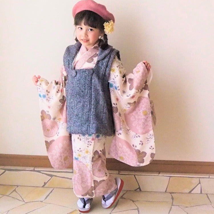 レンタル】七五三 3歳 着物 ひよこ商店 女の子 被布セット 子供 kids 三つ身 お祝い着 往復送料無料 （1403610000）-  utatane［公式通販］