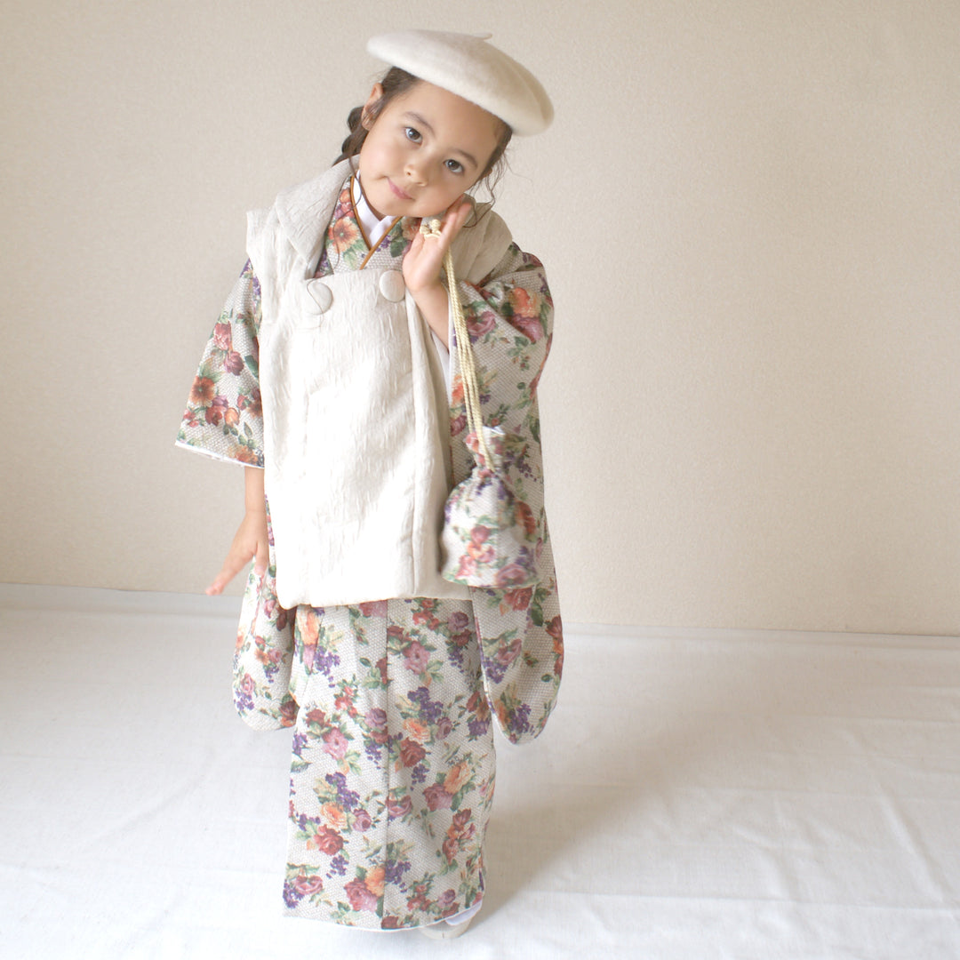 レンタル】七五三 3歳 着物 utatane 女の子 被布セット 子供 kids 三つ