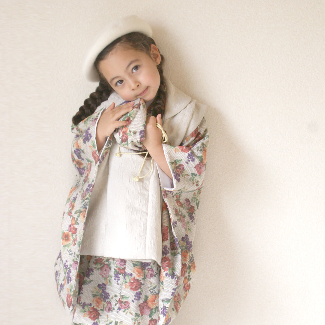 レンタル】七五三 3歳 着物 utatane 女の子 被布セット 子供 kids 三つ