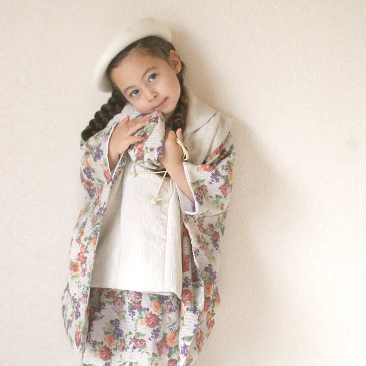 レンタル】七五三 3歳 着物 utatane 女の子 被布セット 子供 kids 三つ