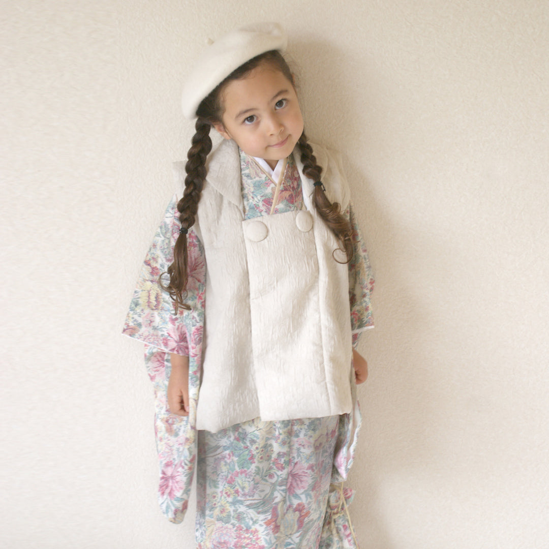 utatane 3歳 着物 七五三 被布 レンタル】七五三 3歳 着物 utatane 女の子 被布セット 子供 kids 三つ