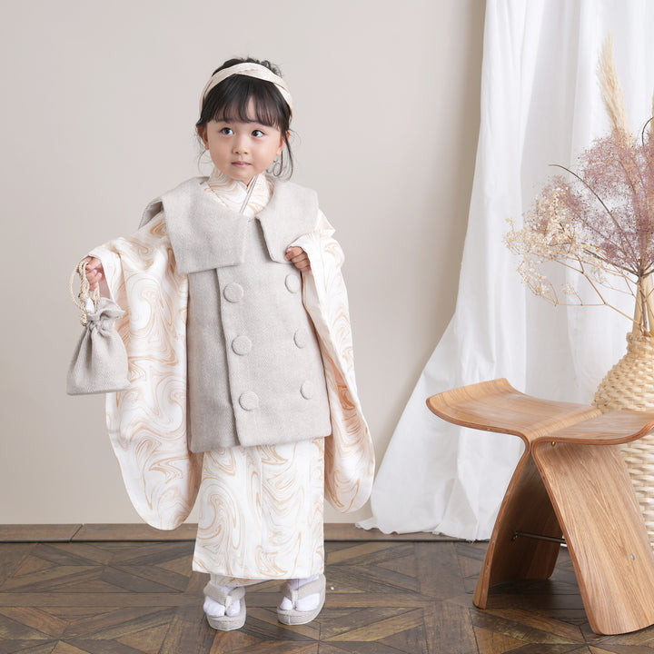 七五三　3歳　女の子　5点セット　ひよこ商店 レンタル】七五三 3歳 着物 ひよこ商店 女の子 被布セット 子供