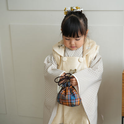 【レンタル】七五三 3歳 着物 女の子 kami shibai 被布セット 子供 kids 三つ身 お祝い着 往復送料無料 （1403616300）