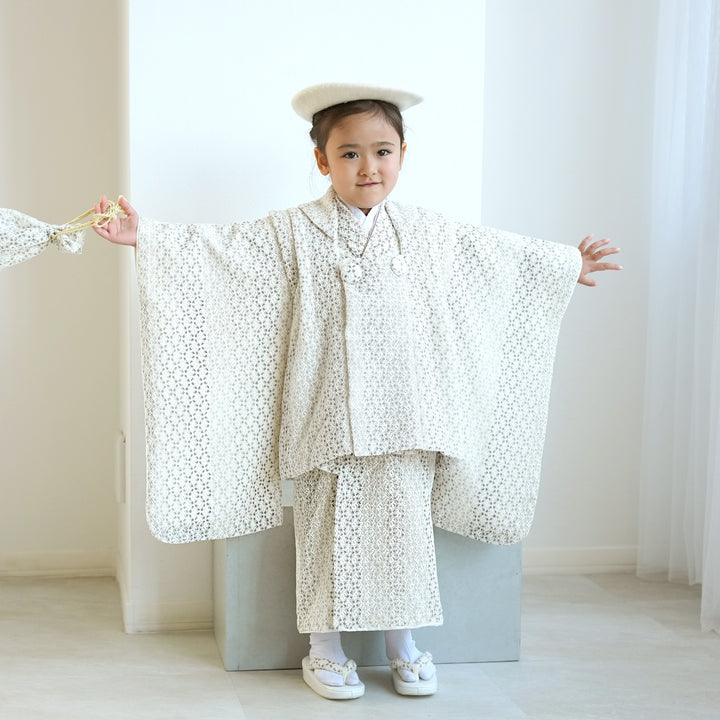 utatane 3歳用被布 七五三 レンタル】七五三 3歳 着物 utatane 女の子 日本製レース 被布セット