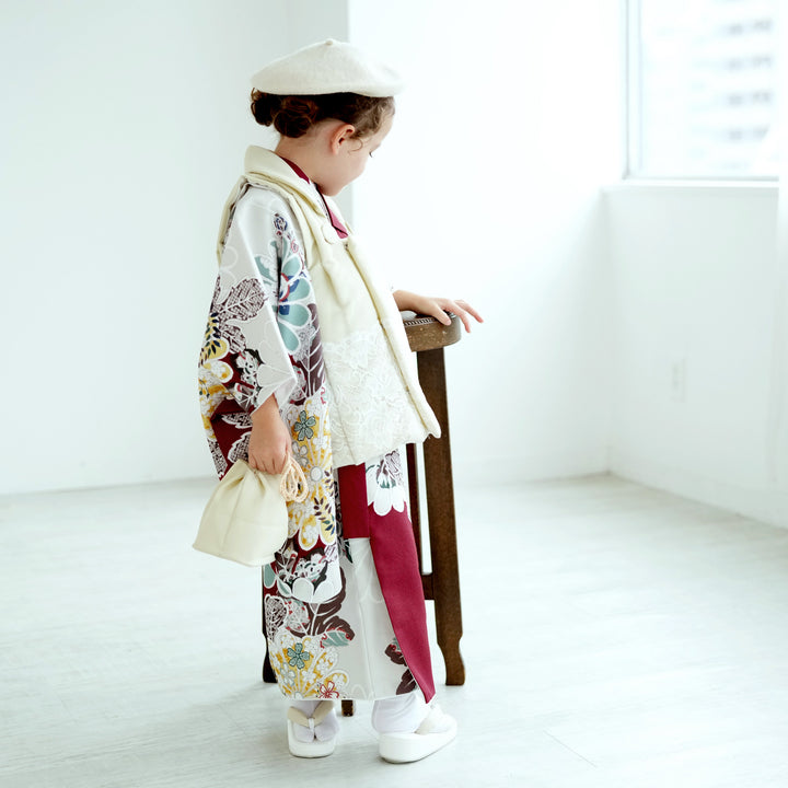 レンタル】七五三 3歳 着物 utatane 女の子 被布セット 子供 kids 三つ