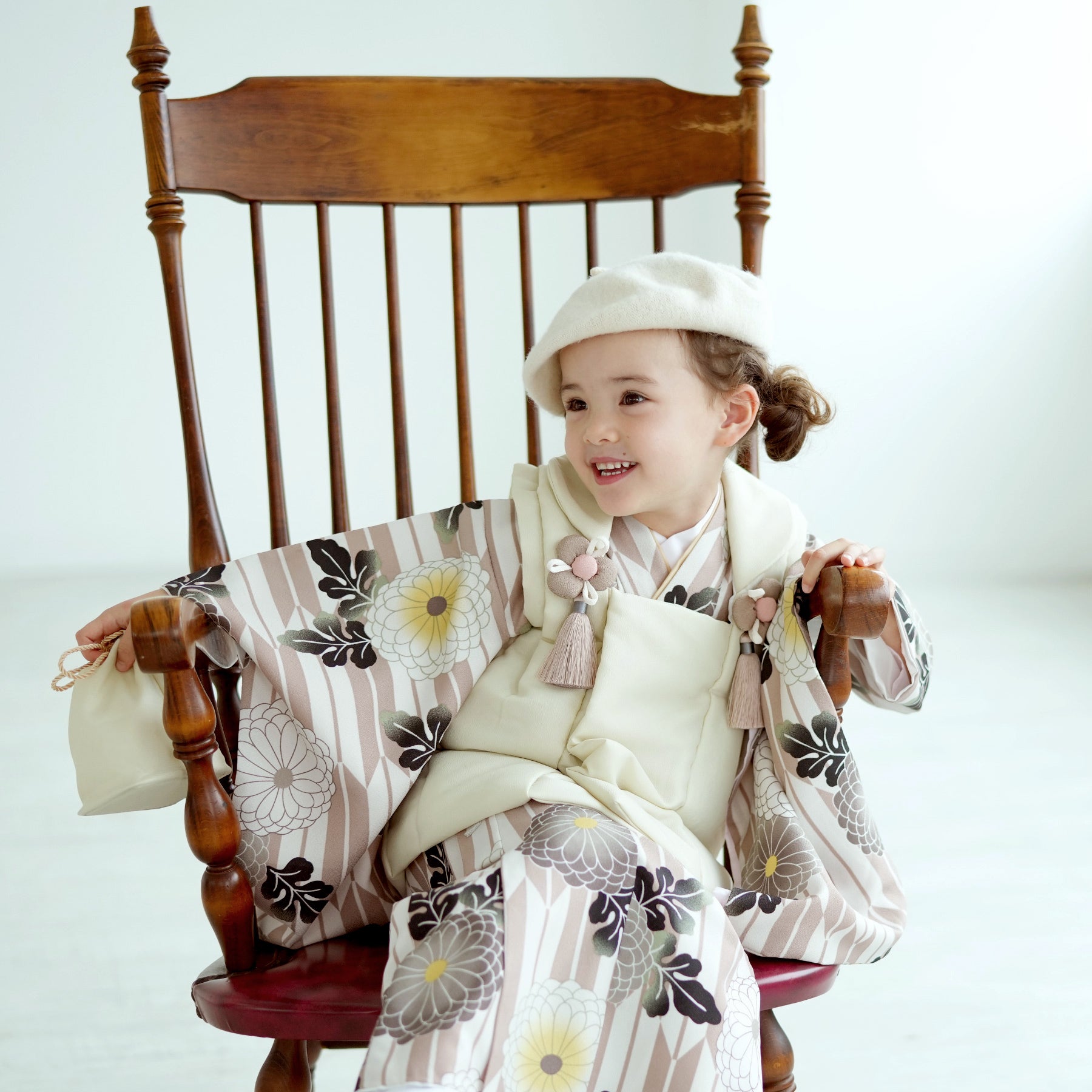 襦袢七五三　アンティーク3歳から5歳の女の子のお支度　正絹手縫い　上質な着物　結婚式