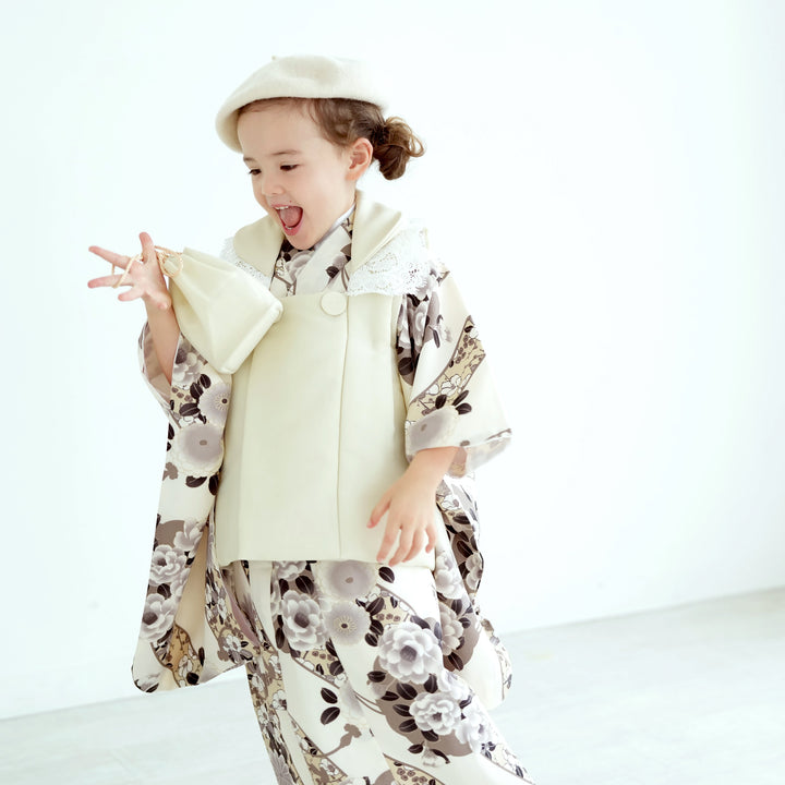 七五三　被布　3歳　女の子　着物　utatane ひよこ商店 レンタル】七五三 3歳 着物 ひよこ商店 女の子 被布セット 子供