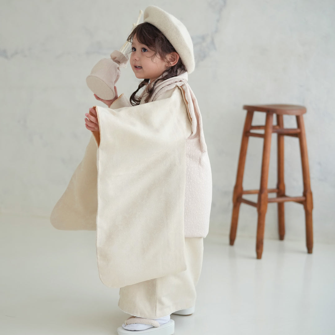 かぷり　ウタタネ　三歳女の子　七五三セット レンタル】七五三 3歳 着物 かぷり 女の子 被布セット 子供 kids