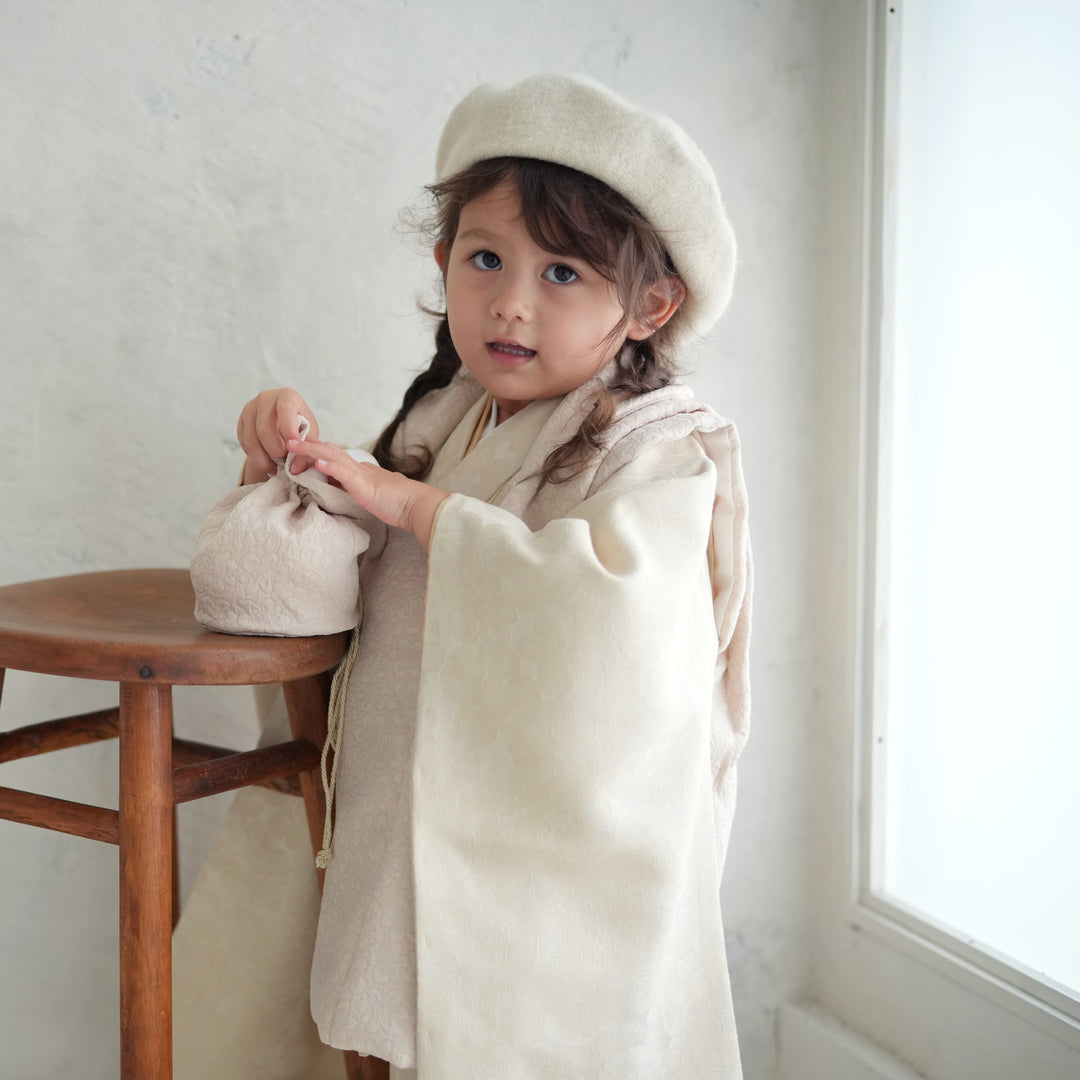 レンタル】七五三 3歳 着物 かぷり 女の子 被布セット 子供 kids 三つ