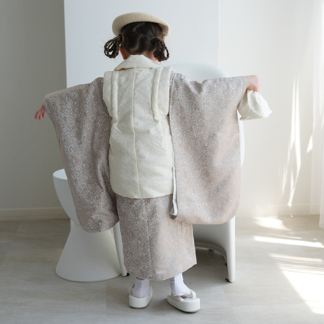 レンタル】七五三着物 3歳女の子 被布セット コットンジャガード