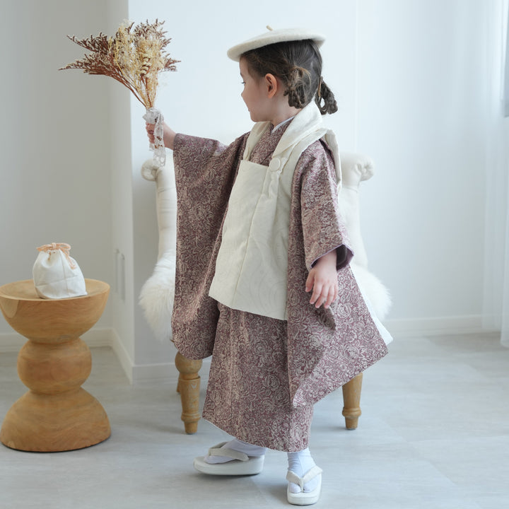 新作】 七五三 着物 ハンドメイド ゴブラン生地女の子 被布 被布ドレス