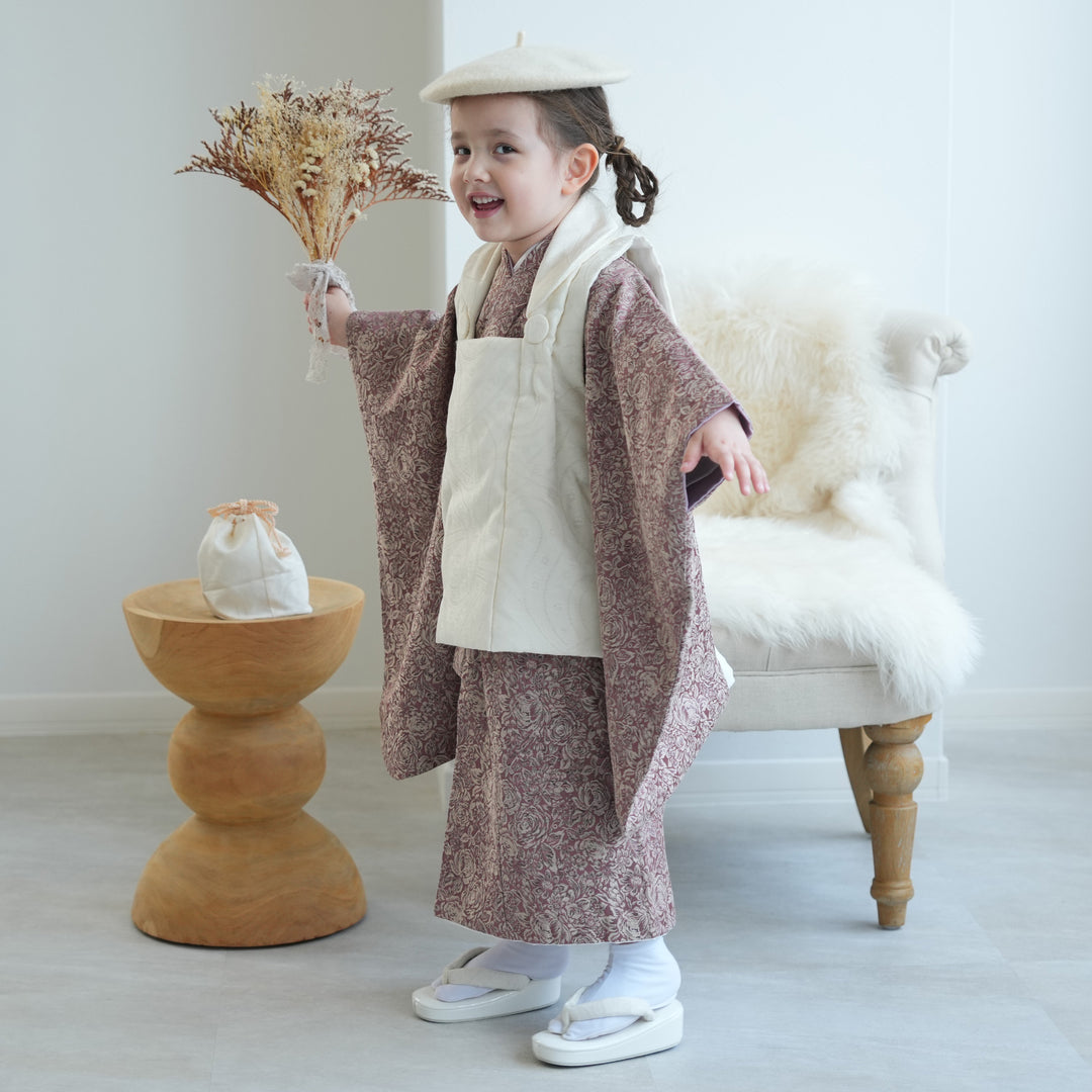 再販】七五三 着物 ハンドメイド ゴブラン生地 女の子 被布 被布ドレス