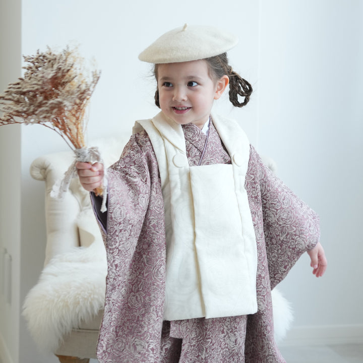 七五三着物セット3歳ひよこ商店イングリッシュローズアイボリー