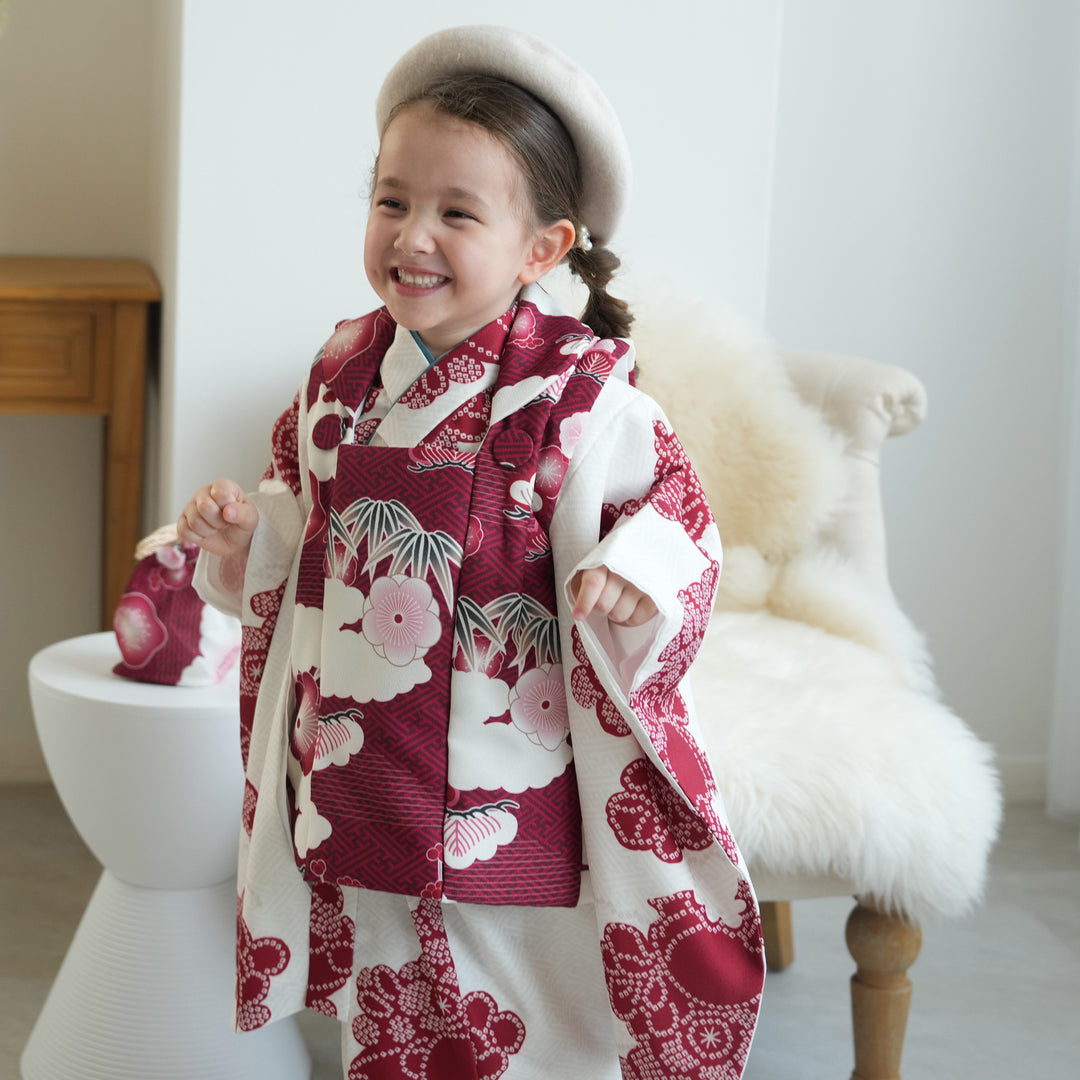 着物 七五三 3歳 女の子 セット 絞り柄 中古品 子供着物 七五三 女の子