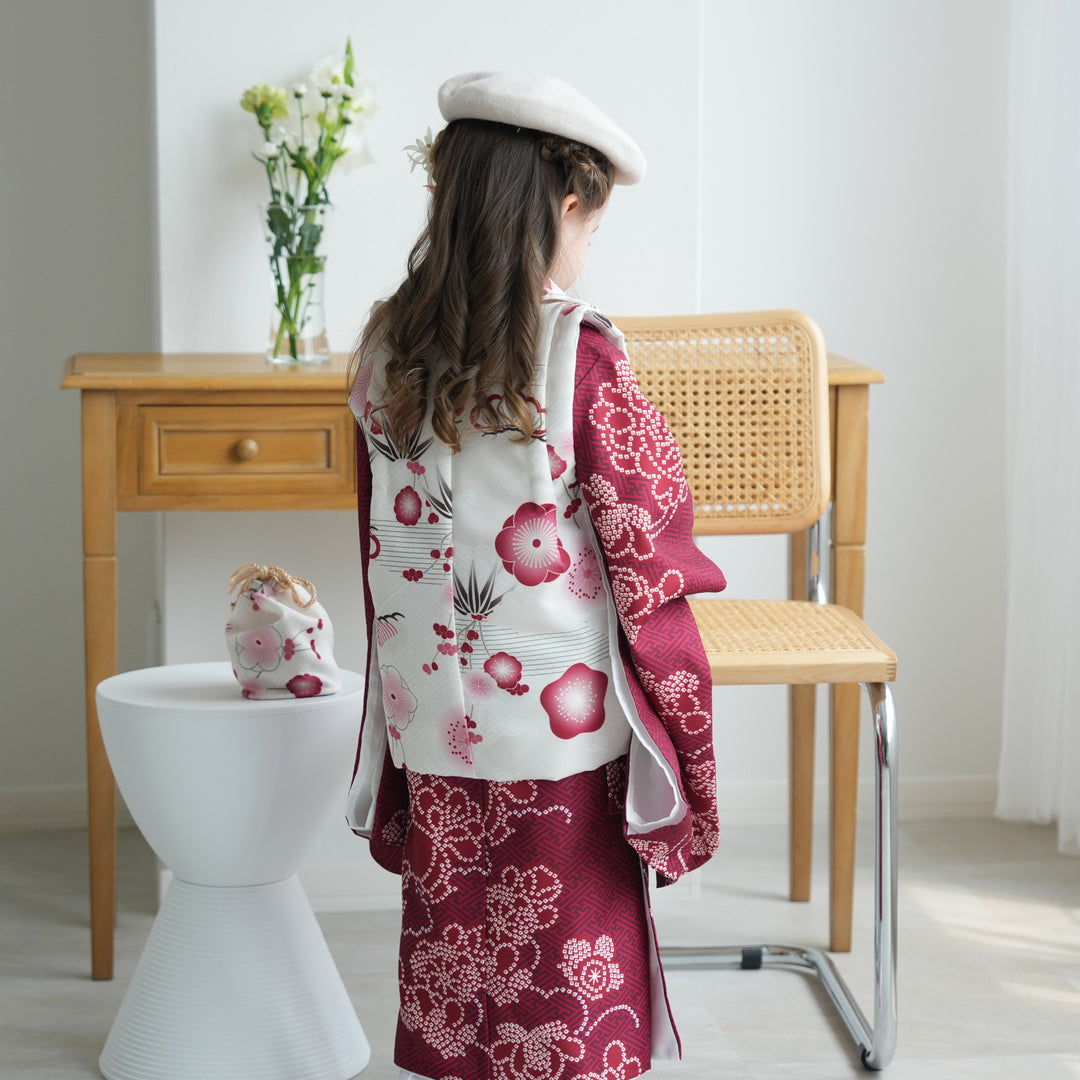 【期間限定お値下げ♩】かぷり　ウタタネ　三歳女の子　七五三セット レンタル】七五三 3歳 着物 utatane 女の子 被布セット 子供