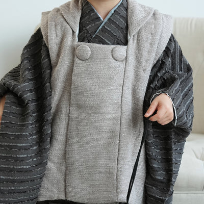 【レンタル】七五三 3歳 着物 utatane 男の子 被布セット 子供 kids 三つ身 お祝い着 往復送料無料 （1405600100）