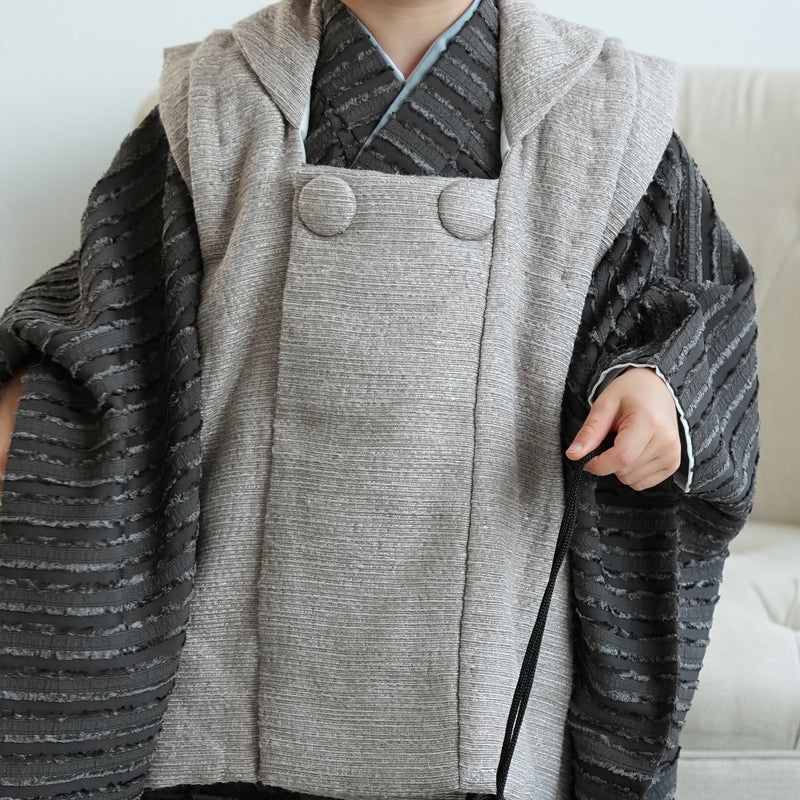 【レンタル】七五三 3歳 着物 utatane 男の子 被布セット 子供 kids 三つ身 お祝い着 往復送料無料 （1405600100）
