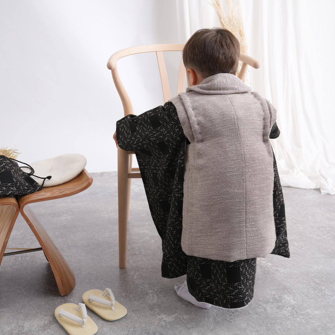 レンタル】七五三 3歳 着物 utatane 男の子 被布セット 子供
