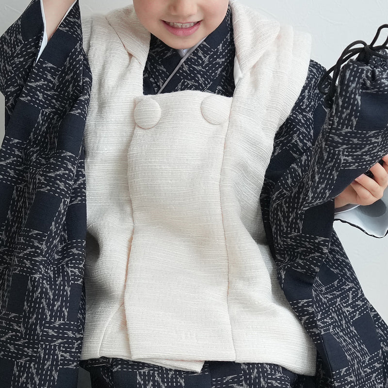 【レンタル】七五三 3歳 着物 utatane 男の子 被布セット 子供 kids 三つ身 お祝い着 往復送料無料 （1405600400）
