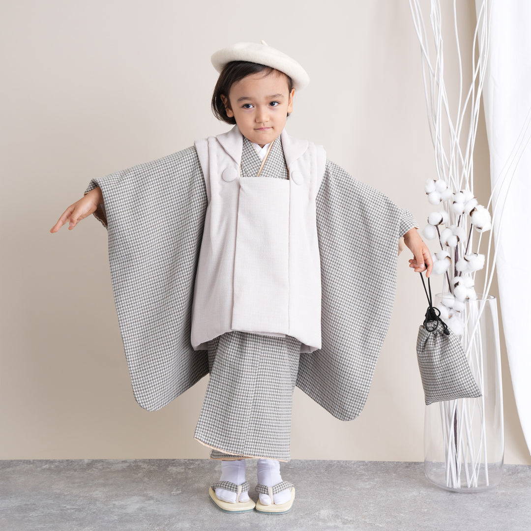 レンタル】七五三 3歳 着物 utatane 男の子 被布セット 子供 kids 三つ