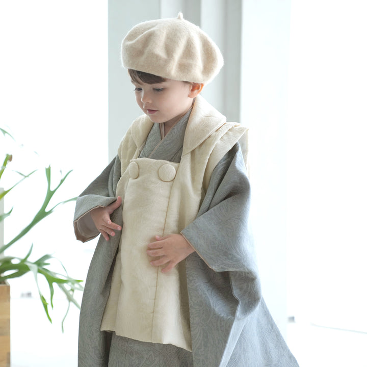 レンタル】七五三 3歳 着物 utatane 男の子 被布セット 子供 kids 三つ 