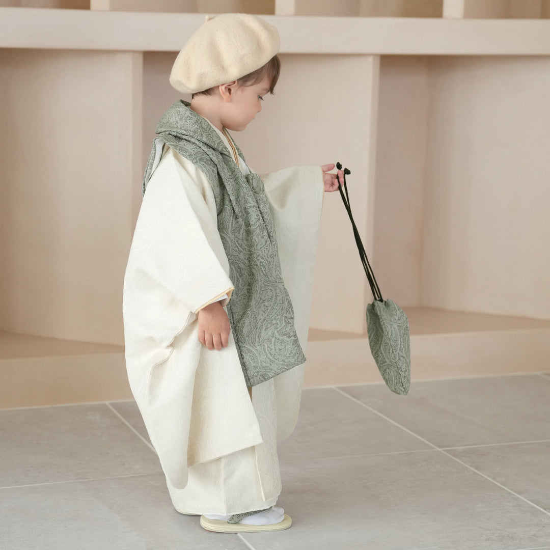 レンタル】七五三 3歳 着物 utatane 男の子 被布セット 子供 kids 三つ