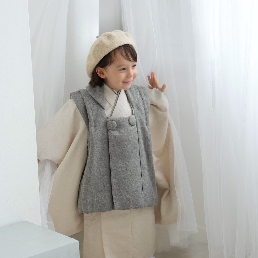 レンタル】七五三 3歳 着物 かぷり 男の子 被布セット 子供 kids 三つ