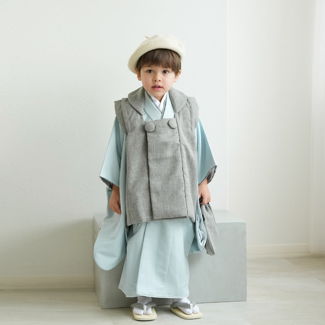 レンタル】七五三 3歳 着物 かぷり 男の子 被布セット 子供 kids 三つ レンタル】七五三 3歳 着物 かぷり 男の子 被布セット 子供 kids 三つ