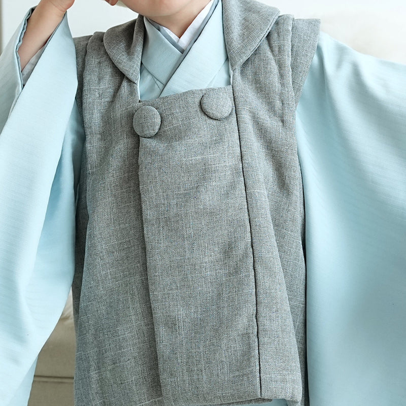 【レンタル】七五三 3歳 着物 かぷり 男の子 被布セット 子供 kids 三つ身 お祝い着 往復送料無料 （1405603800）