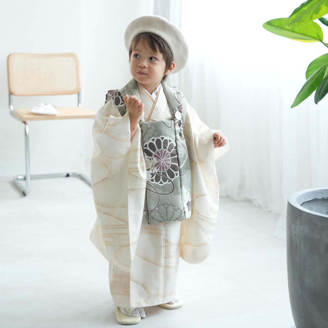 【七五三】【3歳男の子】【7点セット】＋白ニット帽おまけ付 七五三】【3歳男の子】【7点セット】＋白ニット帽おまけ付