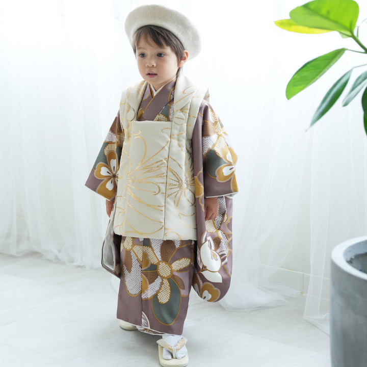 レンタル】七五三 3歳 男の子 ひよこ商店 被布セット 子供 kids 三つ身