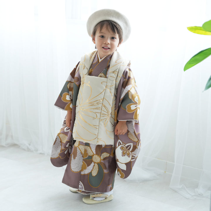 レンタル】七五三 3歳 男の子 ひよこ商店 被布セット 子供 kids 三つ身