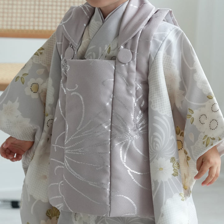 七五三３歳　ひよこ商店　被布セットラベンダー　着物　ひな祭り レンタル】七五三 3歳 着物 ひよこ商店 女の子 被布セット 子供