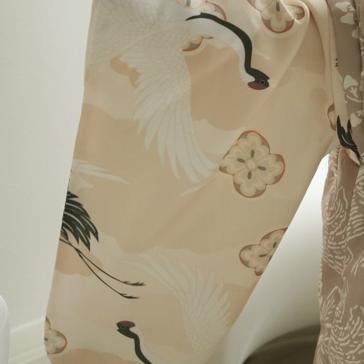 utatane　ひよこ商店　七五三　男の子　被布　白茶鳳凰×エクリュベージュ吉祥 レンタル】七五三着物 3歳男の子 被布セット 白茶鳳凰×エクリュ