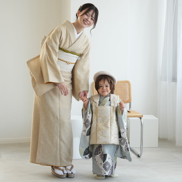 レンタル】七五三 3歳 着物 utatane 男の子 被布セット 子供
