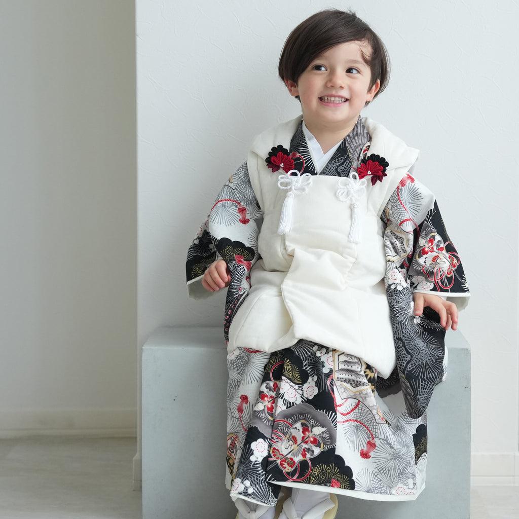 七五三 着物 3歳 男の子 ブランド被布セット 華徒然 「紺色、青