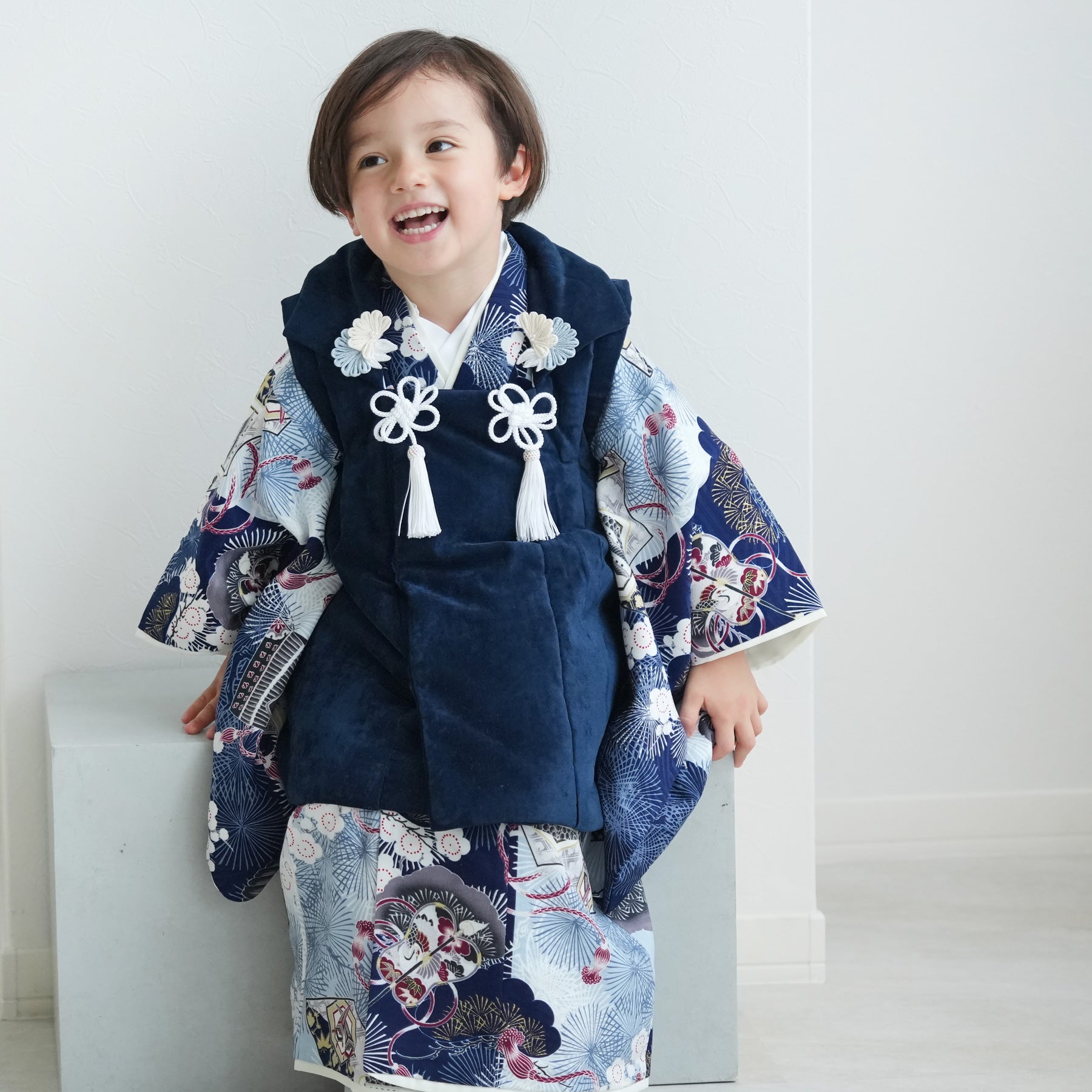 utatane｜utatane 七五三 着物 3歳 男の子 被布セット ベージュ