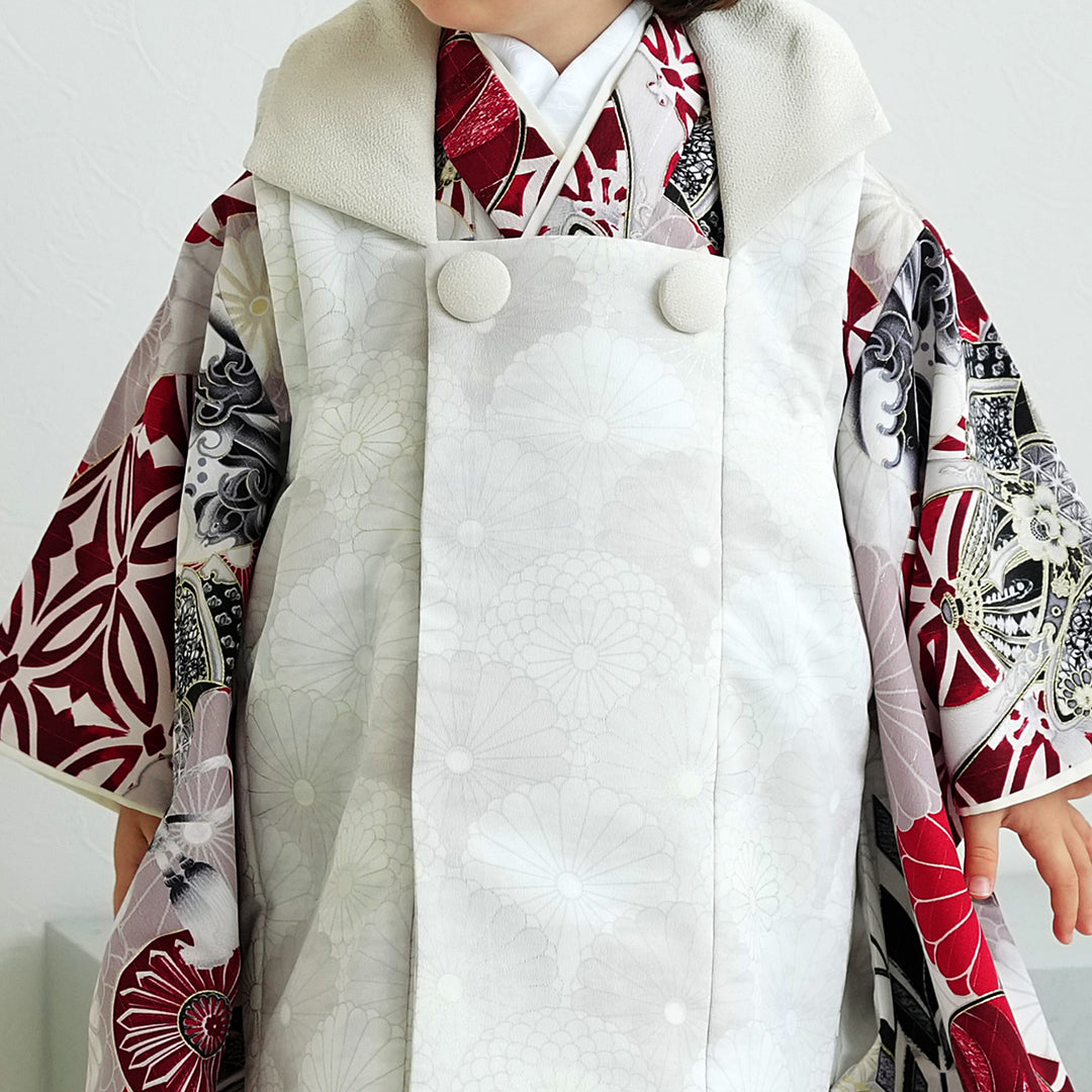 レンタル】七五三着物 3歳男の子 被布セット JAPAN STYLE 兜矢羽根