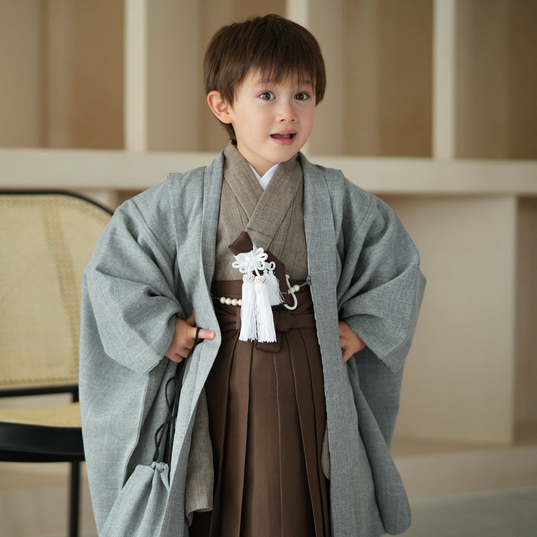 【レンタル】七五三 5歳 着物 男の子 かぷり 袴セット 子供 kids 羽織 