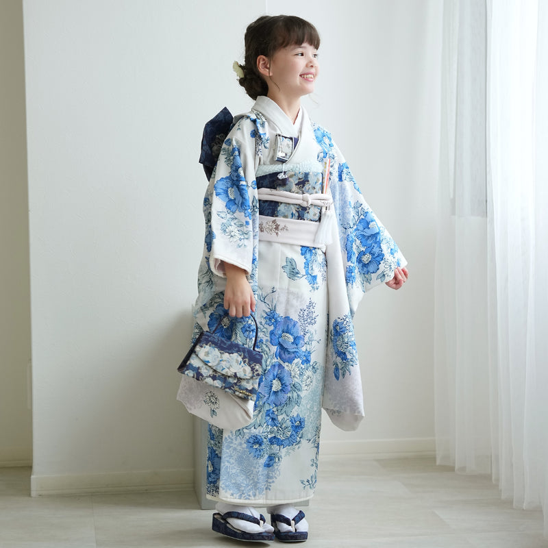 【レンタル】七五三 7歳 女の子 JILLSTUART ジルスチュアート 着物 日本製 作り帯 子供 kids 四つ身 お祝い着 往復送料無料 （1409600500）