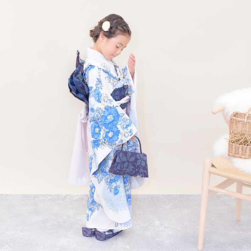 【レンタル】七五三 7歳 女の子 JILLSTUART ジルスチュアート 着物 日本製 作り帯 子供 kids 四つ身 お祝い着 往復送料無料 （1409600500）