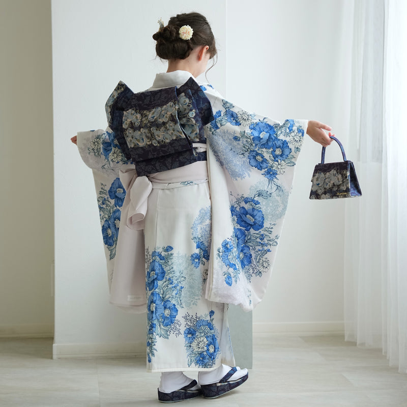 【レンタル】七五三 7歳 女の子 JILLSTUART ジルスチュアート 着物 日本製 作り帯 子供 kids 四つ身 お祝い着 往復送料無料 （1409600500）