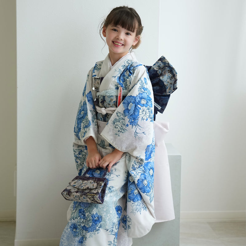 【レンタル】七五三 7歳 女の子 JILLSTUART ジルスチュアート 着物 日本製 作り帯 子供 kids 四つ身 お祝い着 往復送料無料 （1409600500）