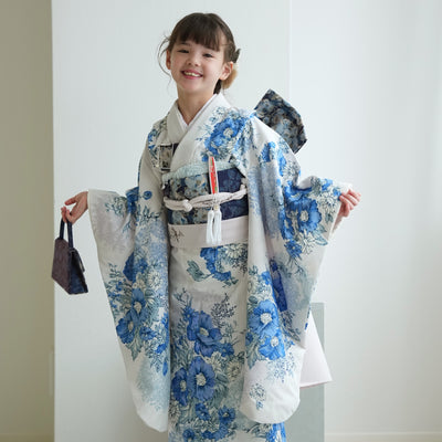 【レンタル】七五三 7歳 女の子 JILLSTUART ジルスチュアート 着物 日本製 作り帯 子供 kids 四つ身 お祝い着 往復送料無料 （1409600500）
