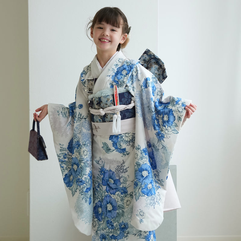 【レンタル】七五三 7歳 女の子 JILLSTUART ジルスチュアート 着物 日本製 作り帯 子供 kids 四つ身 お祝い着 往復送料無料 （1409600500）