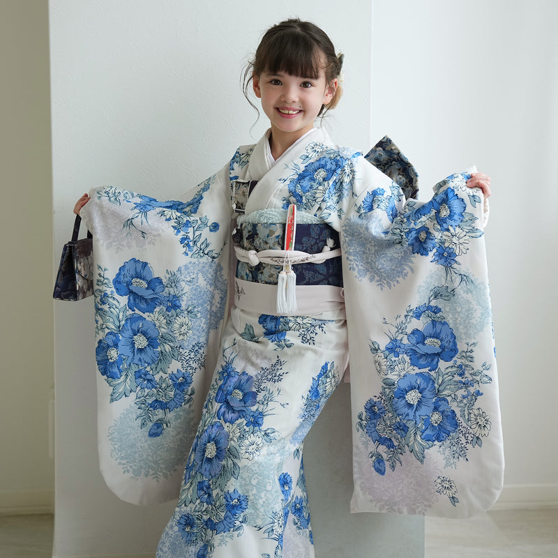 【レンタル】七五三 7歳 女の子 JILLSTUART ジルスチュアート 着物 日本製 作り帯 子供 kids 四つ身 お祝い着 往復送料無料 （1409600500）