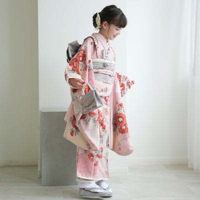 【レンタル】七五三 7歳 女の子 JILLSTUART ジルスチュアート 着物 日本製 作り帯 子供 kids 四つ身 お祝い着 往復送料無料 （1409600700）