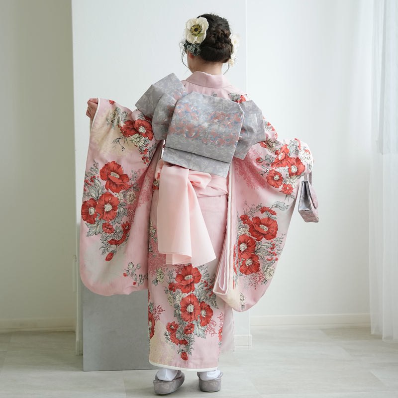 【レンタル】七五三 7歳 女の子 JILLSTUART ジルスチュアート 着物 日本製 作り帯 子供 kids 四つ身 お祝い着 往復送料無料 （1409600700）