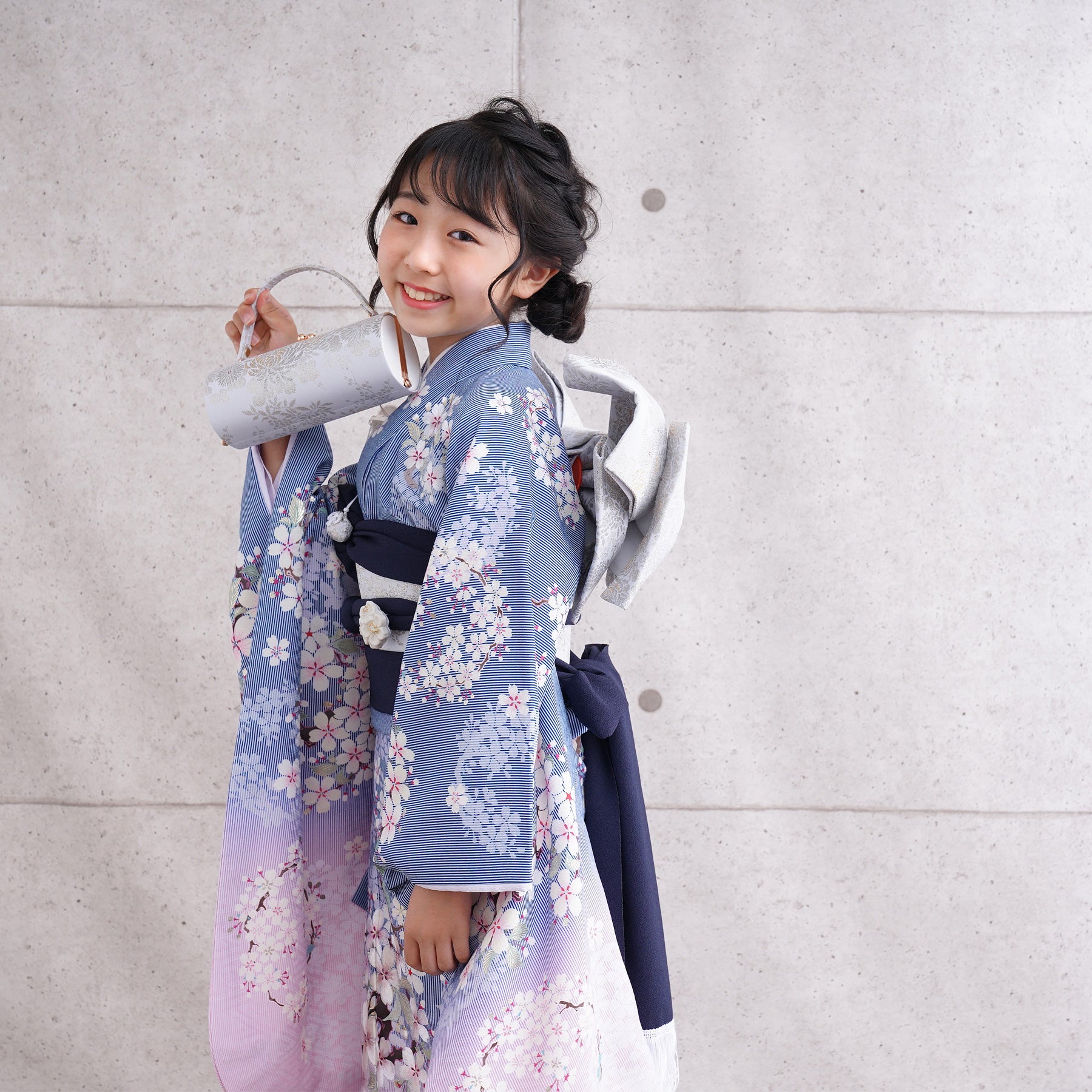 レンタル】七五三 7歳 女の子 NATURAL BEAUTY 着物 日本製 作り帯 子供